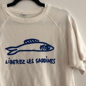 Clare V Liberez Les Sardines x Gjusta sweatshirt